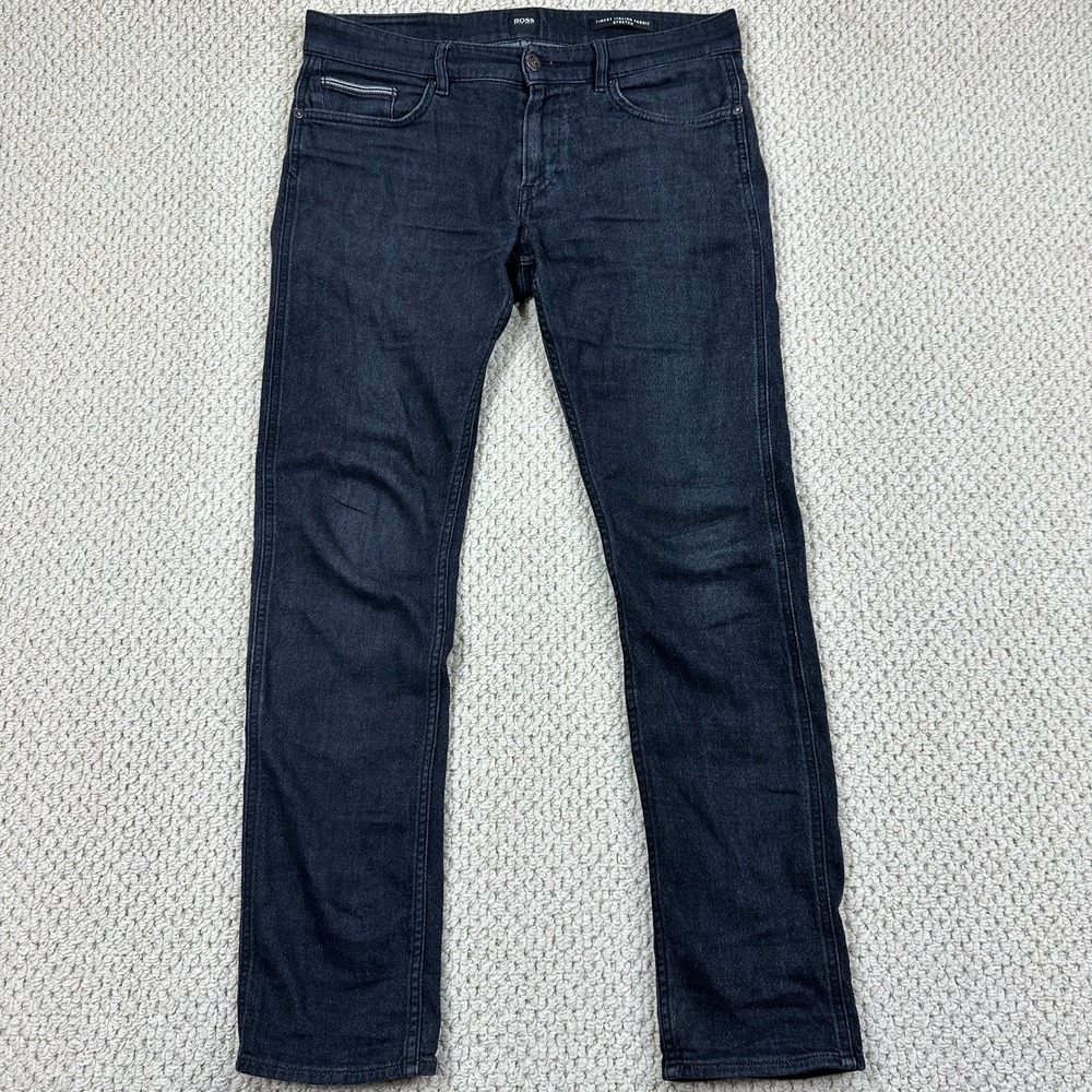 Hugo Boss Jeans Fits Mens 33x31 Black Slim Fit Candiani Denim Made Milan Italy
